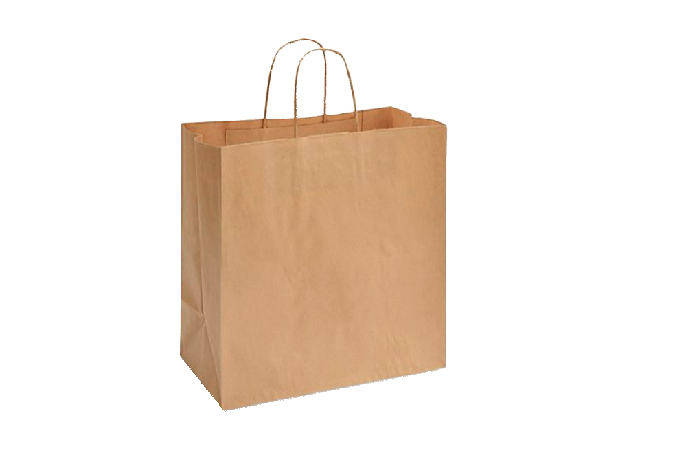 Paper Shopping Bags with handle, KRAFT, 10'' x 6.5 x13'' 250 pcs, #EM-1653