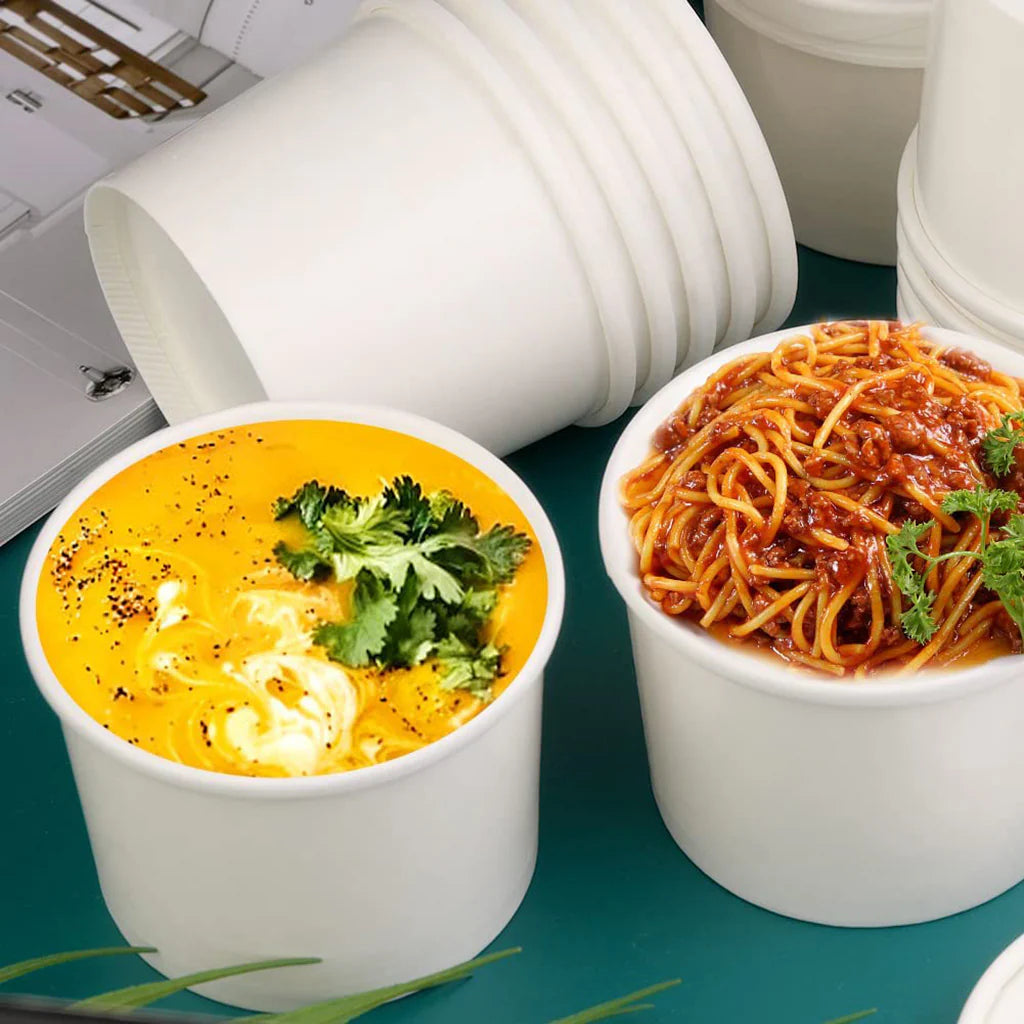 White Paper Bowl, 12 oz, 500pcs (Code:EM-12) (Lid: SB-13/14-LF, SB-13/14-LD, SL-115) #Wide #Short Dynasco