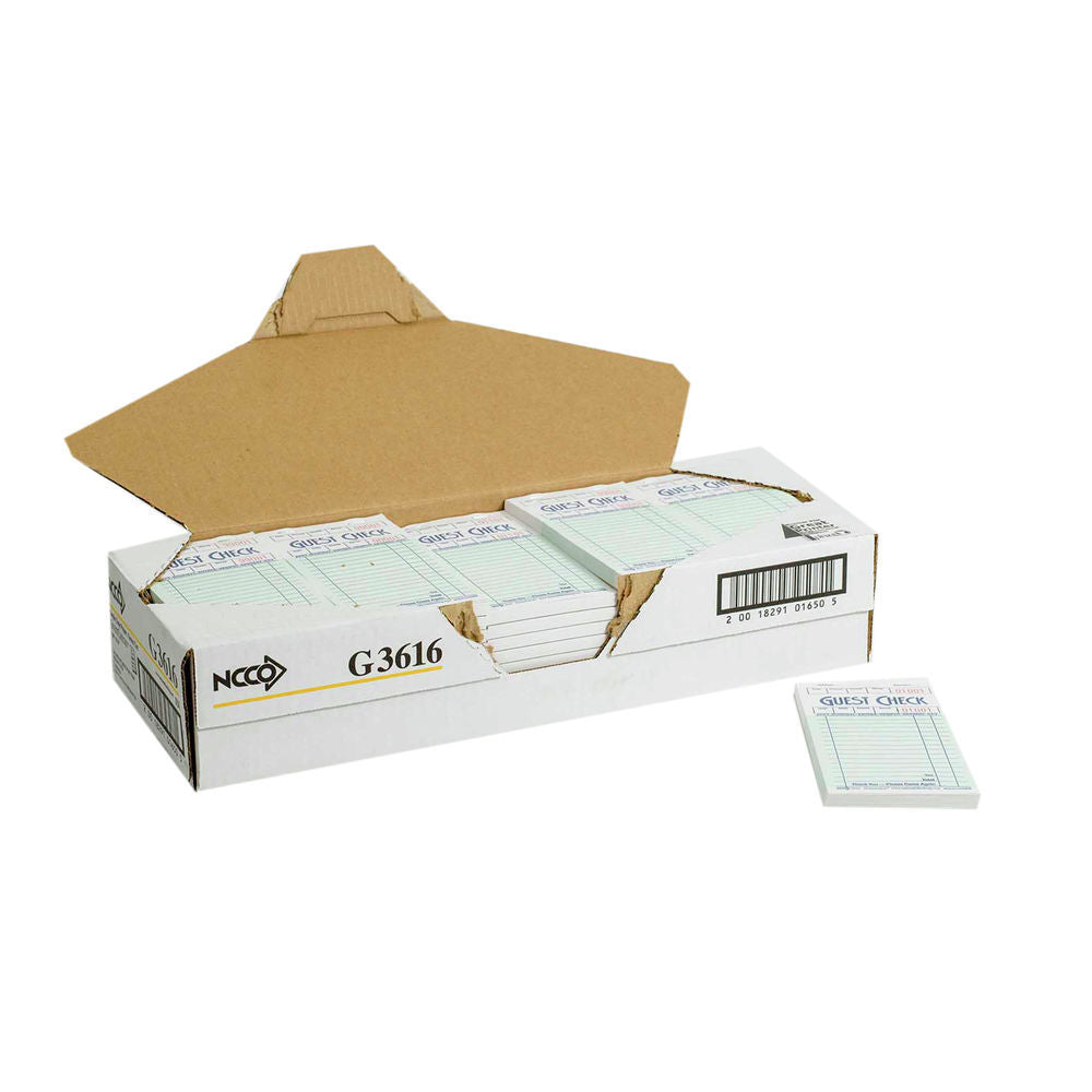 Guest Check, Receipt Book, 2 Copy, 50 books/box, **Whole Case** #WS0105-C