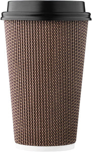 Coffee Cups,  **Brown Doted Double Wall replace Ripple**,   16 oz 500pcs