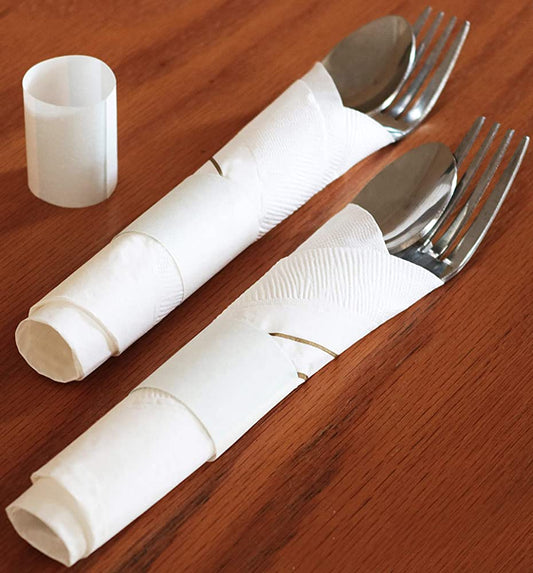 White Napkins Bands, 2.5 M, 2500/pack, 1.5'' x 4.5'', **Open Box**
