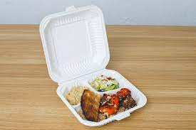 Pebble, MFPP Microwave Clamshell Container, 8"x 8''x 3", 3-comp, 150/Case, #slide-in #BL-083