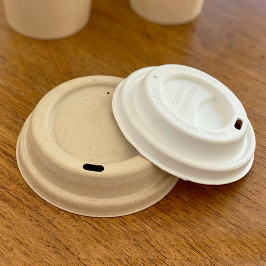 Lids Sugarcane Dome For Coffee Cups,  8 oz, 1000 pcs, #LIDS-80-PAPER