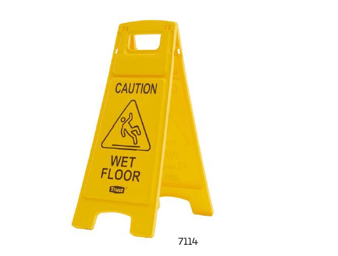 Trust® Floor Safety Sign with "Caution Wet Floor" Imprint