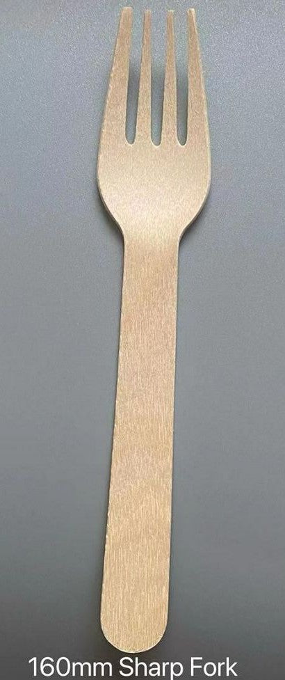 Wooden Forks, Heavy Duty, 1000pcs, #27 x 160 mm, #Koality Brand, #CTLW-F