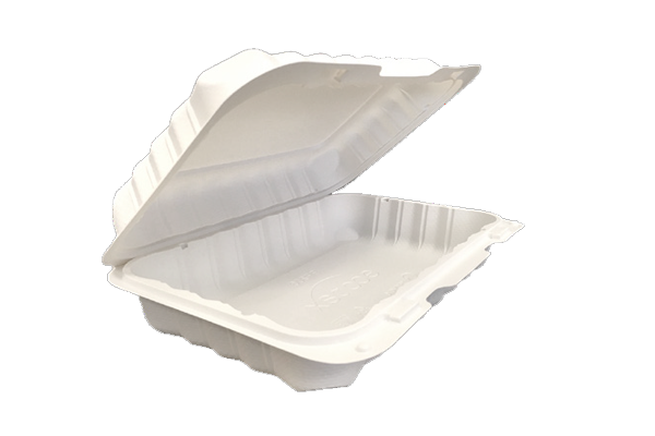 Pebble MFPP Microwave Clamshell Container – Snap Lock, Shallow, 8.5 in x 6 in x 2.5 in, 150/Case