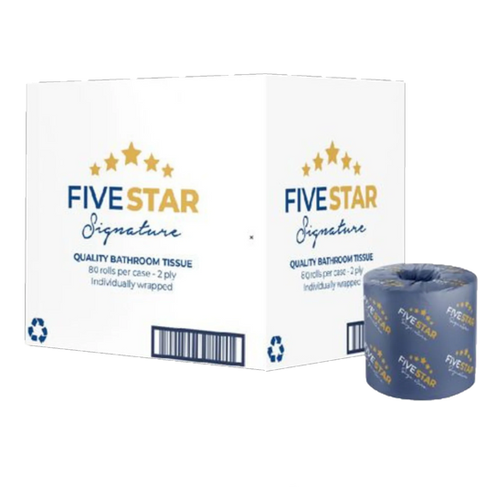 Toilet Paper Wrapped  2ply,  80 rolls  #FIVE STAR