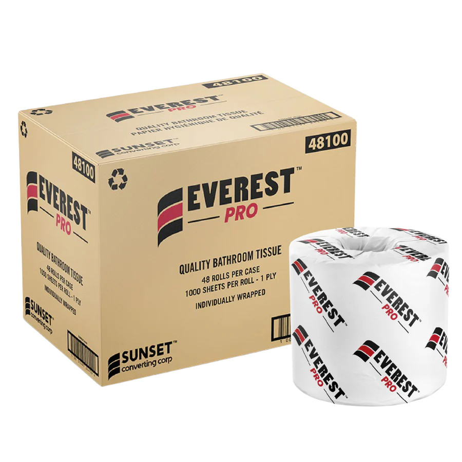 Toilet Tissue, 1 Ply, 1000 Sheets, 48 Rolls, Individually Wrapped, #Made In Canada #Sunset