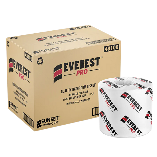 Toilet Tissue, 1 Ply, 1000 Sheets, 48 Rolls, Individually Wrapped, #Made In Canada  #Sunset