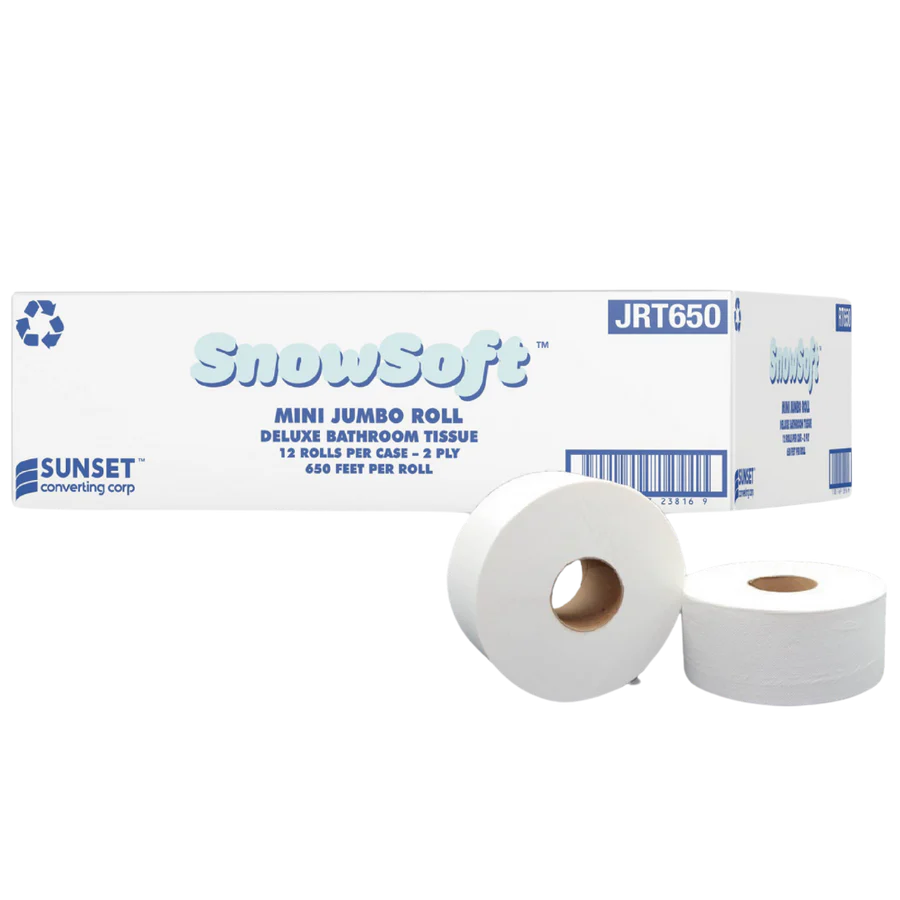 MINI Jumbo Toilet Paper Roll, 2ply, 3.29'' x 650', #12 Rolls, #JRT650 #Made In Canada #Sunset
