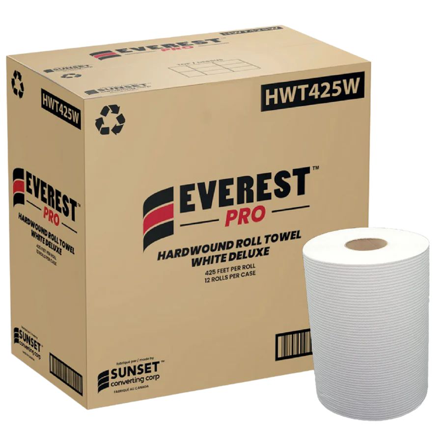 Hand Paper Towel Rolls, #White ,12 Rolls, 7.85" x 425', #HWT425W, #Made In Canada #Sunset