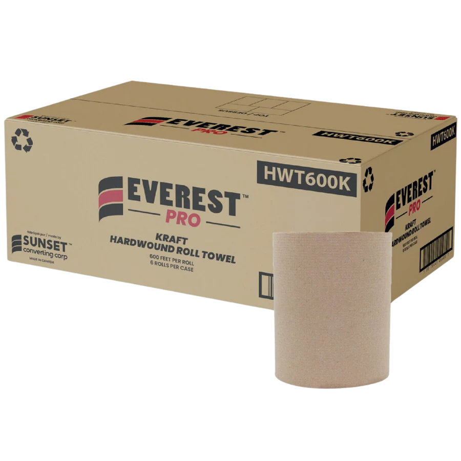 Hand Paper Towel Rolls, #Kraft ,6 Rolls, 7.85" x 600', #HWT600K #Made In Canada #Sunset