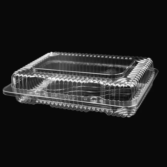 Clear Hinged plastic Container VEL-052, 9.3"X6.8X2.25'' (236X172X57mm)- 400pcs