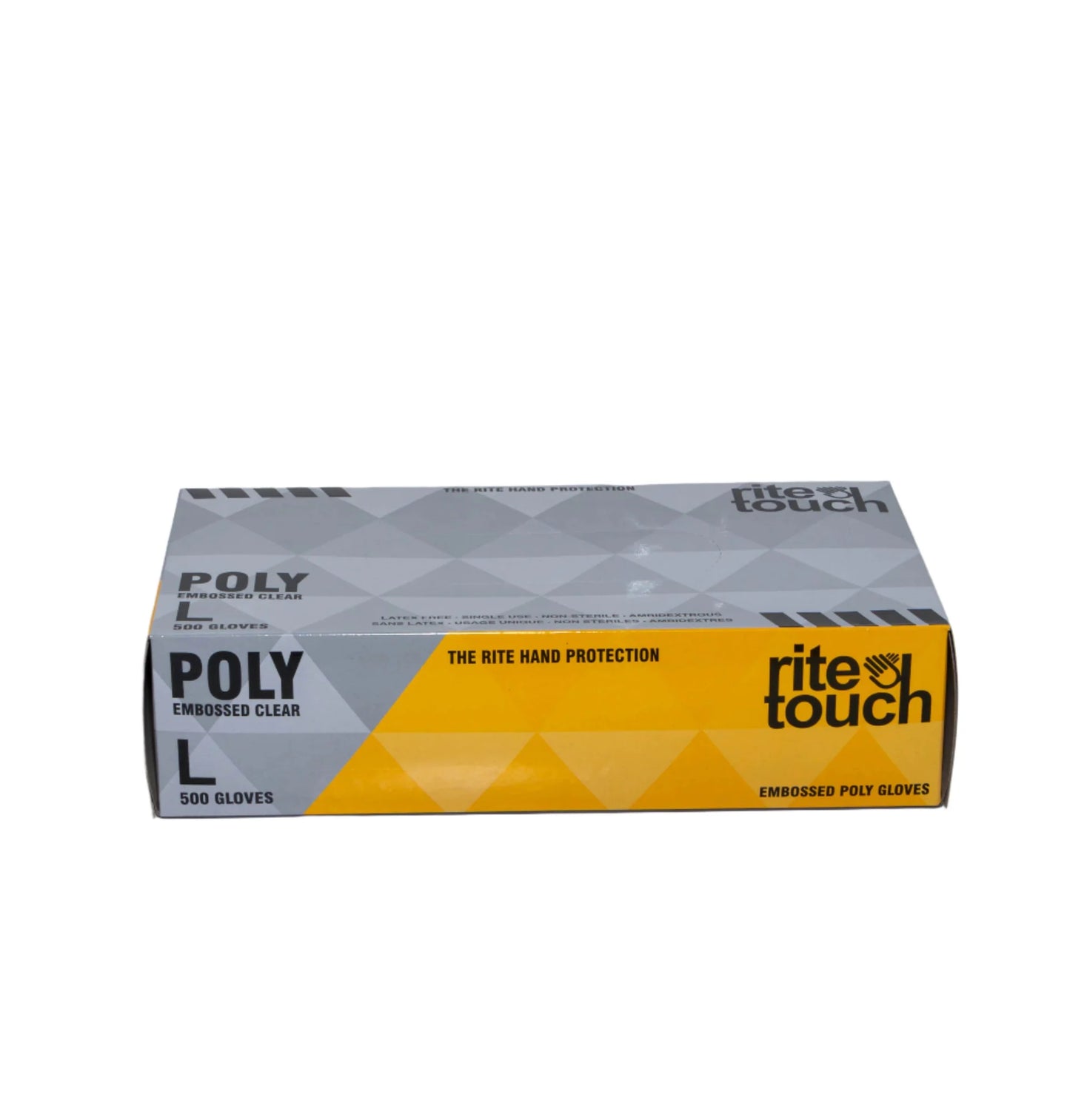 RiteTouch Poly Embosed Clear Gloves - Large, 500pcs/box