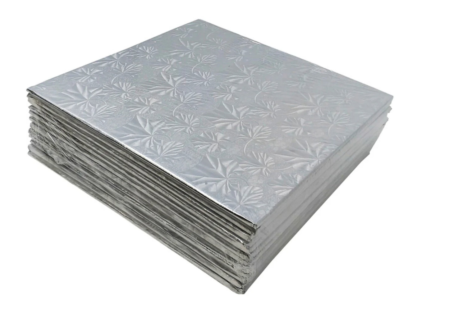Cake Board Square, 10'' x 10'' x 1/4'' (10x10x0.25), 24pcs/case, #Silver Pad
