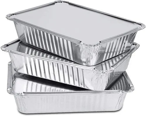 Foil Container Rectangular, #1.5 LB, #Shallow, 500pcs, 8.5''x6''x1.45'' (Code:0060225/AC-1530)(Lids: 0060250 & AC-225DL & AC-225L)