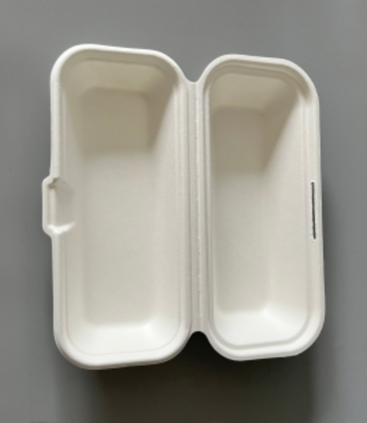 Sugarcane Bagasse Hot Dog Container, 8x4x3, #400 pcs, #EM-843