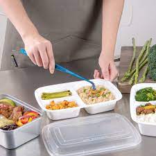 Microw Container Rect Combo, 9'', #39 oz, 3-Comp, 150sets ,#White, #KY-339W (Regular)