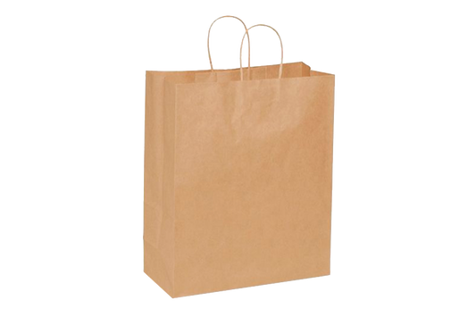 Paper Shopping Bags with handle, KRAFT, 13x6x15  250 pcs