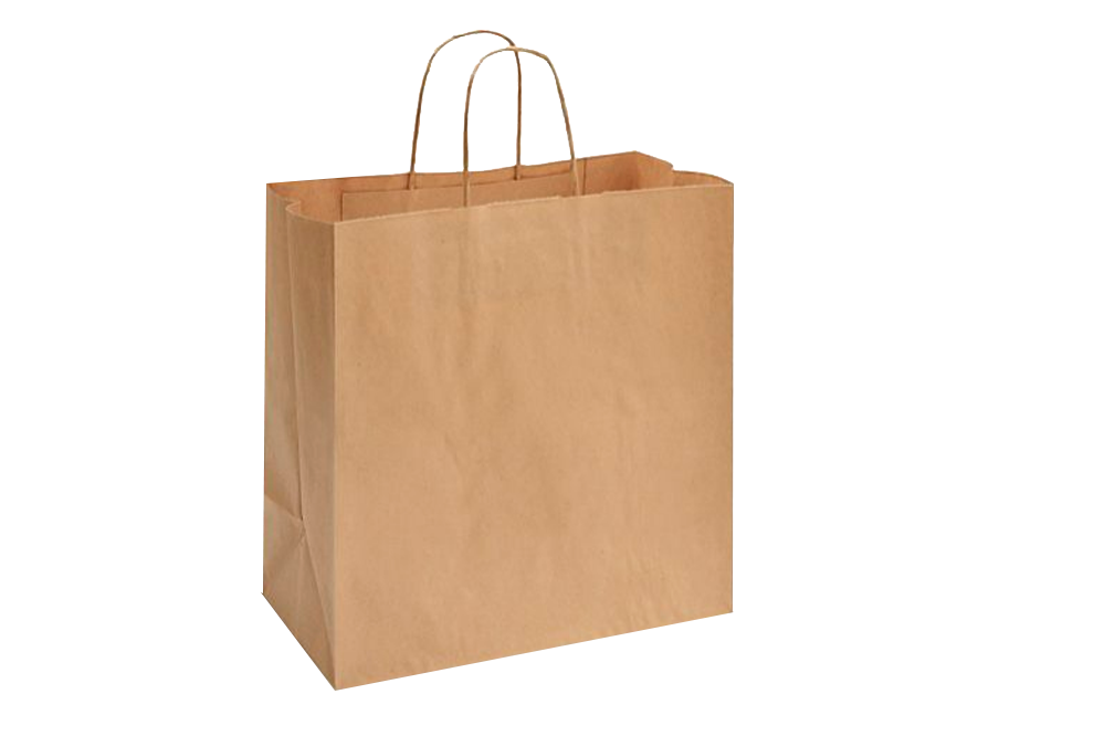 Paper Shopping Bags with handle, KRAFT, 13x7x13 #200 pcs, #EM-1373