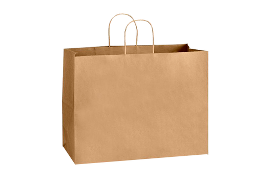 Paper Shopping Bags with handle, KRAFT,  16x6x12,  #250 pcs