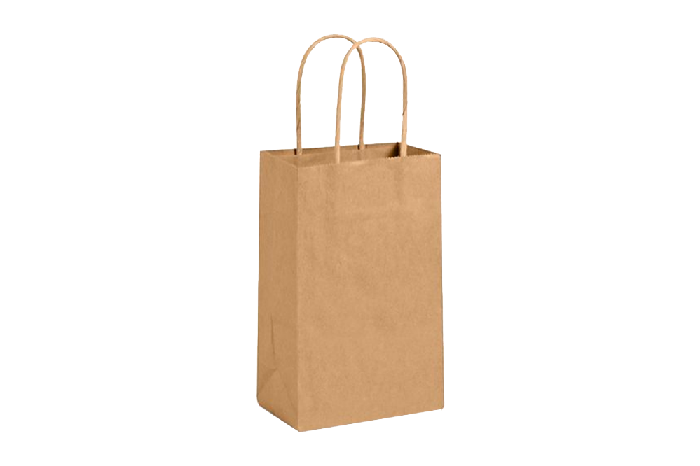 Paper Shopping Bags with handle, KRAFT, 5x3x8, 250 pcs