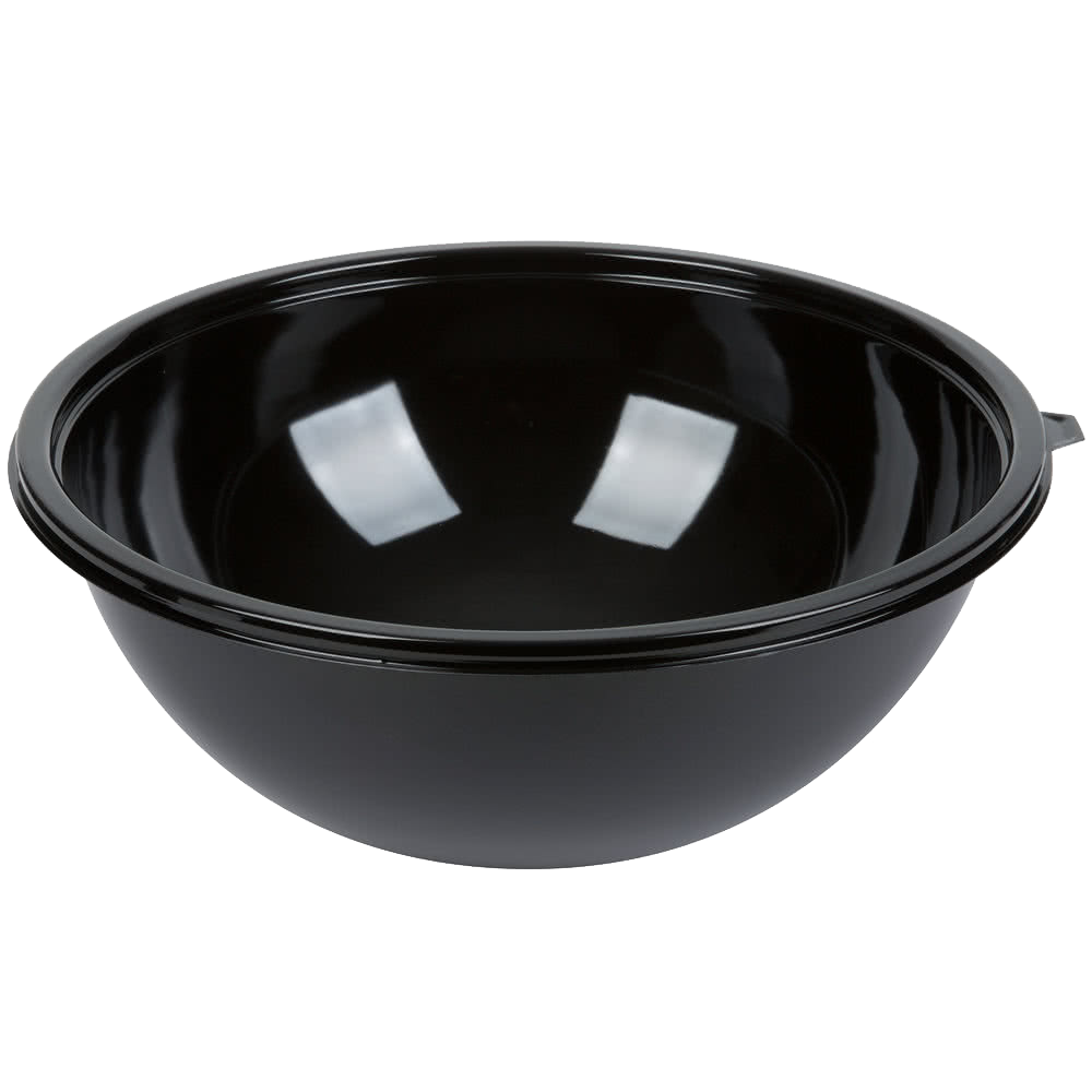Plastic Salad Bowls, Black 320 oz, 24 pcs, #32024B17