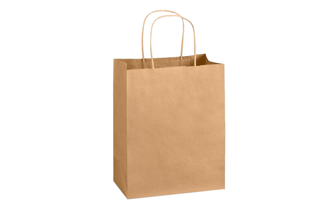Paper shopping bags with handles