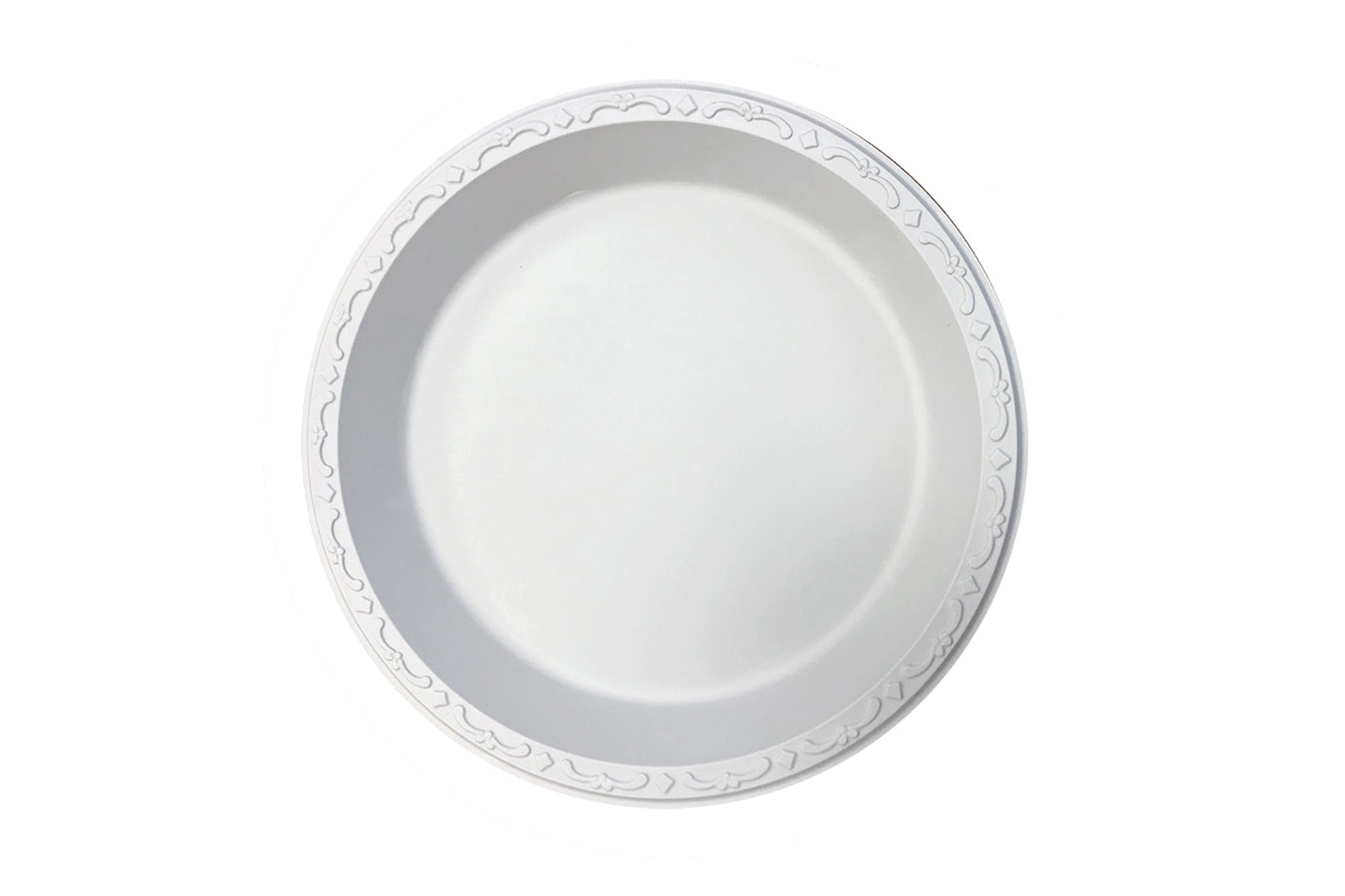 9" Plate Pebble , 1- compartment, Ivory 400 count #PP091-White