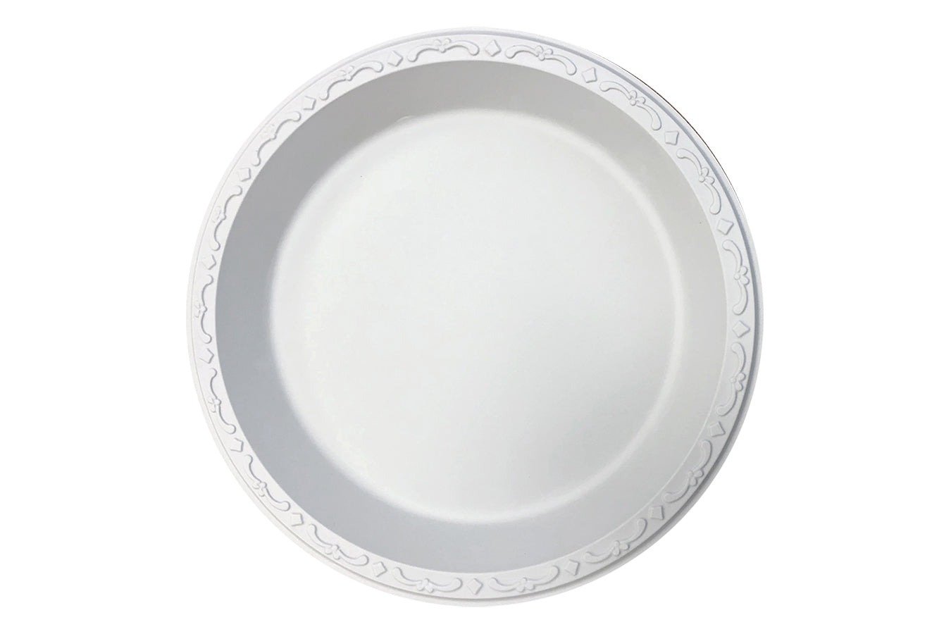 10.25" Plate Pebble White, 1-compartment, Ivory, 400pcs, #PP101-White
