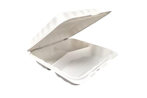 Pebble Container, 9x9x3,  3-compartment, 150 pcs,  #Snap Lock  #RP-903