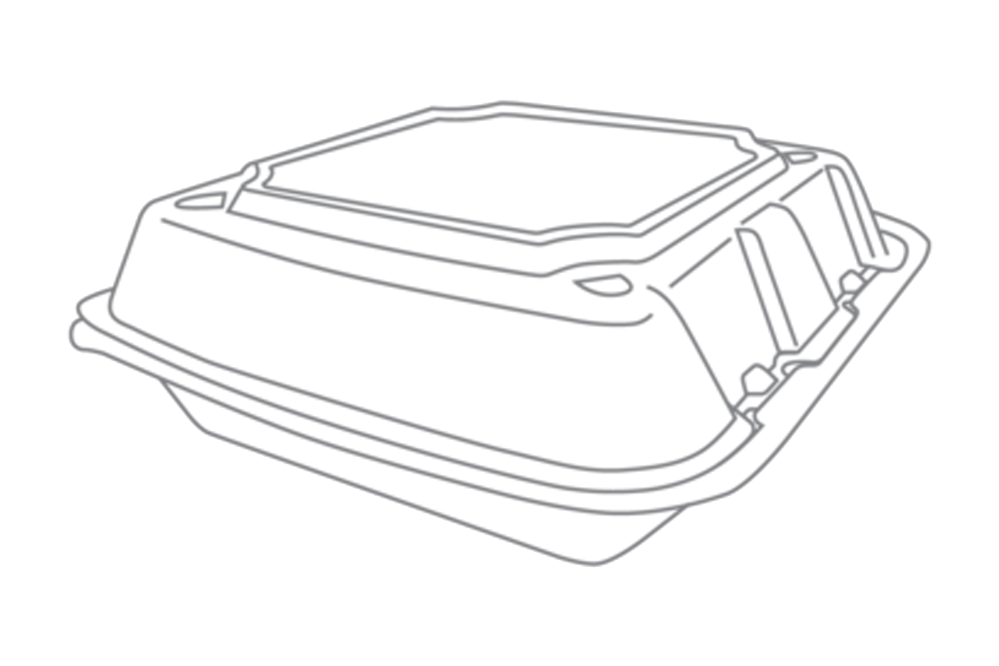 Foam Container With Vents, 9x9x3, 200pcs, #RE993S-White