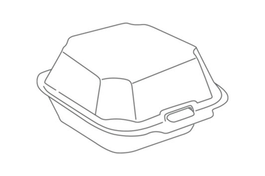 Foam Container  5.65 x 5.75 x 3.25, 500pcs,  #225