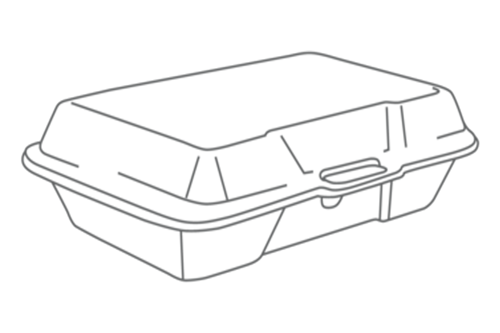 Foam Container, 9 x 6.5 x 3, 200pcs, ECO #205