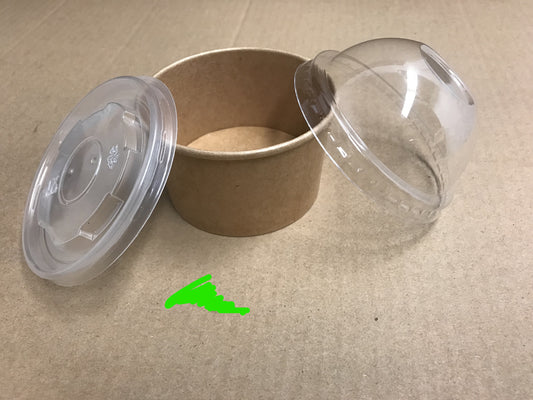 Kraft Paper Bowl, 1000 pcs, #5 oz, (Code: ICE-3) (Lids: ICE-3-LD, ICE-3-LF)