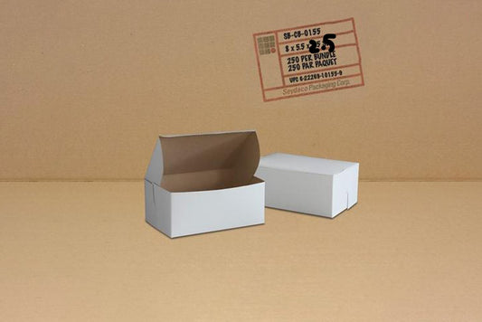White Cake Boxes,  8'' x 5.5'' x 2.5'' ,  250 pcs,  #CA325