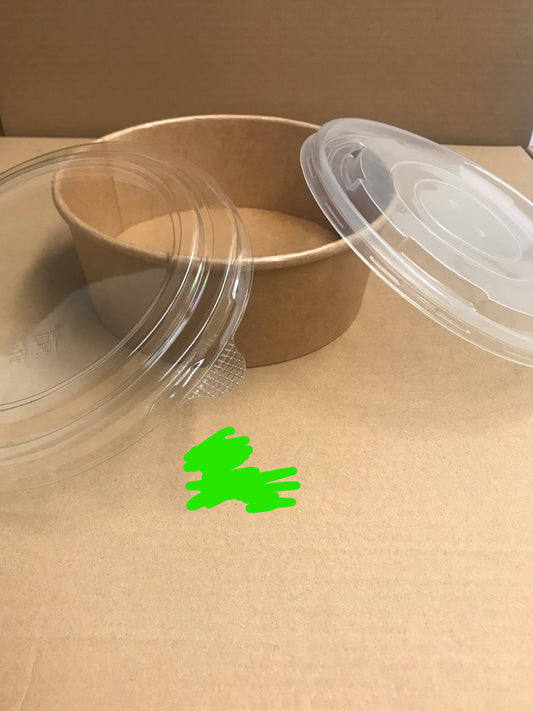 Kraft Paper Bowl, 40 oz, 300pcs, 1300 ml,  (Code:SB-9) (Lids:SB-9-LF, SB-9-LD) #Koality