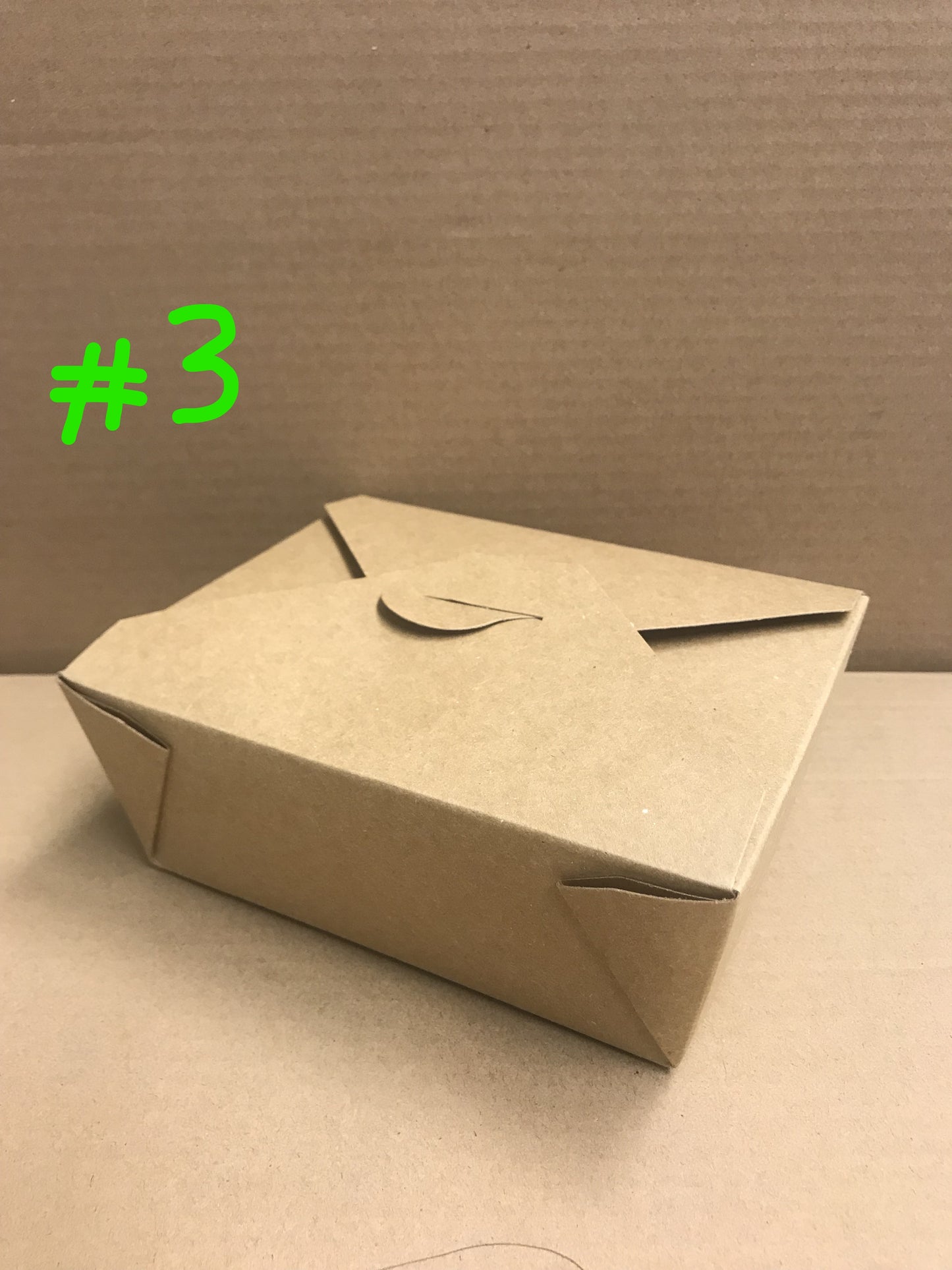 Kraft Food Paper Container, (197 x 140 x 63mm), 66 oz, 200pcs, #FTG-3, #3