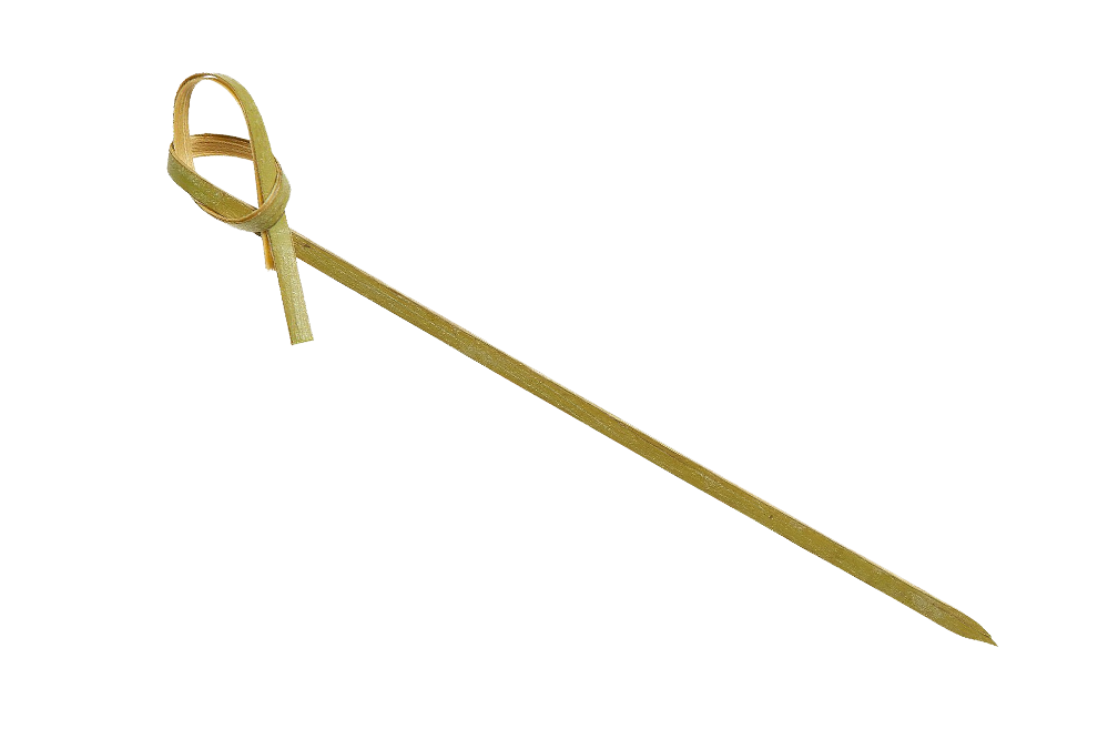Knotted End Bamboo Skewers, 4'' , (One bag of 100 pcs), #82-084KN, **Open Box**