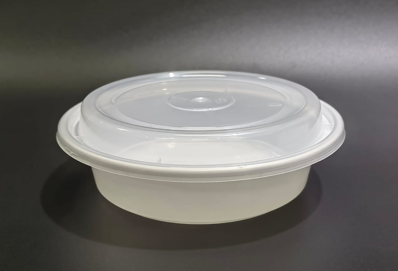Microwavable Container Round , 6'', 150 sets, 16 oz, #White #R-16W