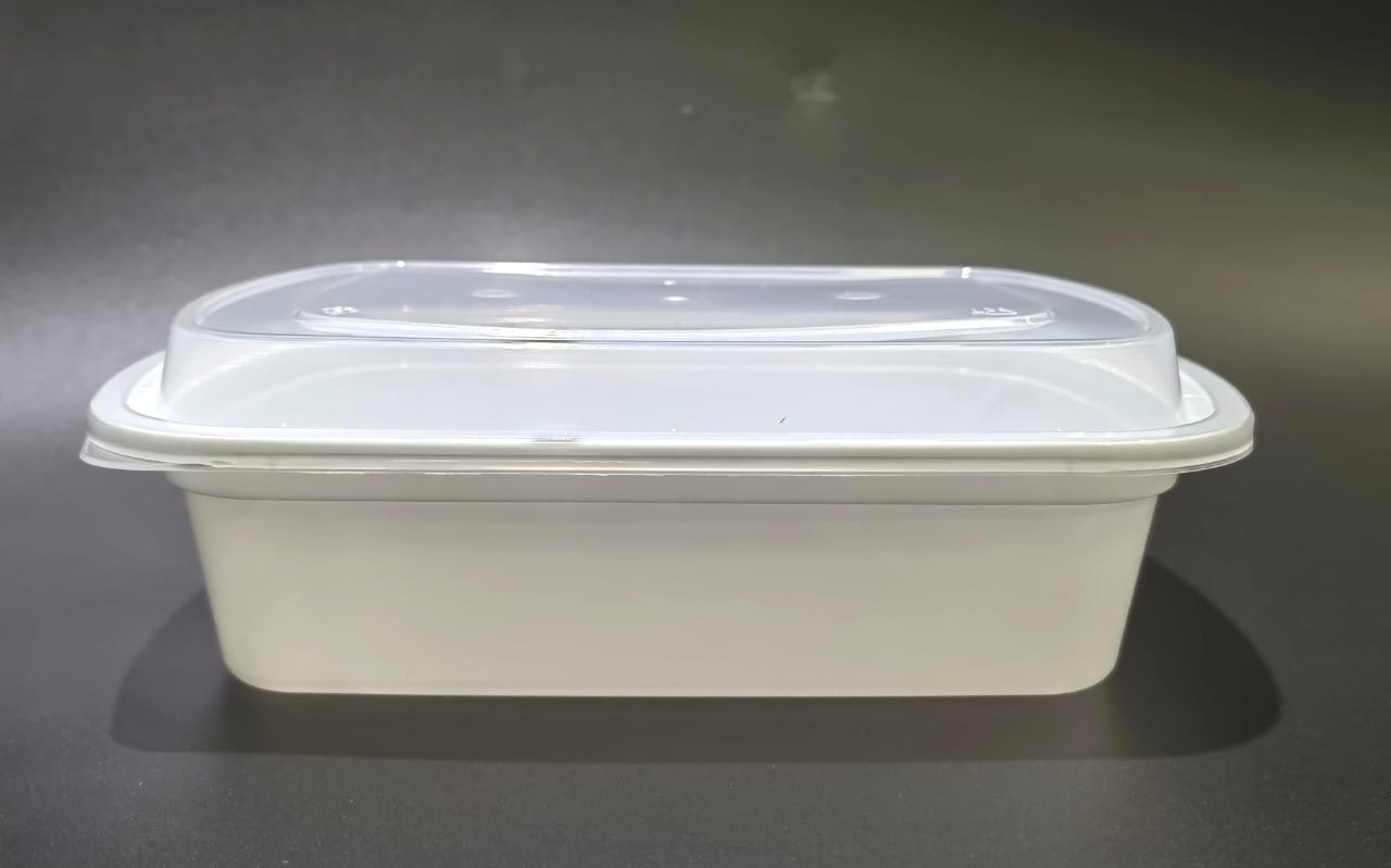 Microwavable Container Rectangular, 150sets, #Koality 28 oz, #RK28, #White (Heavy Duty)