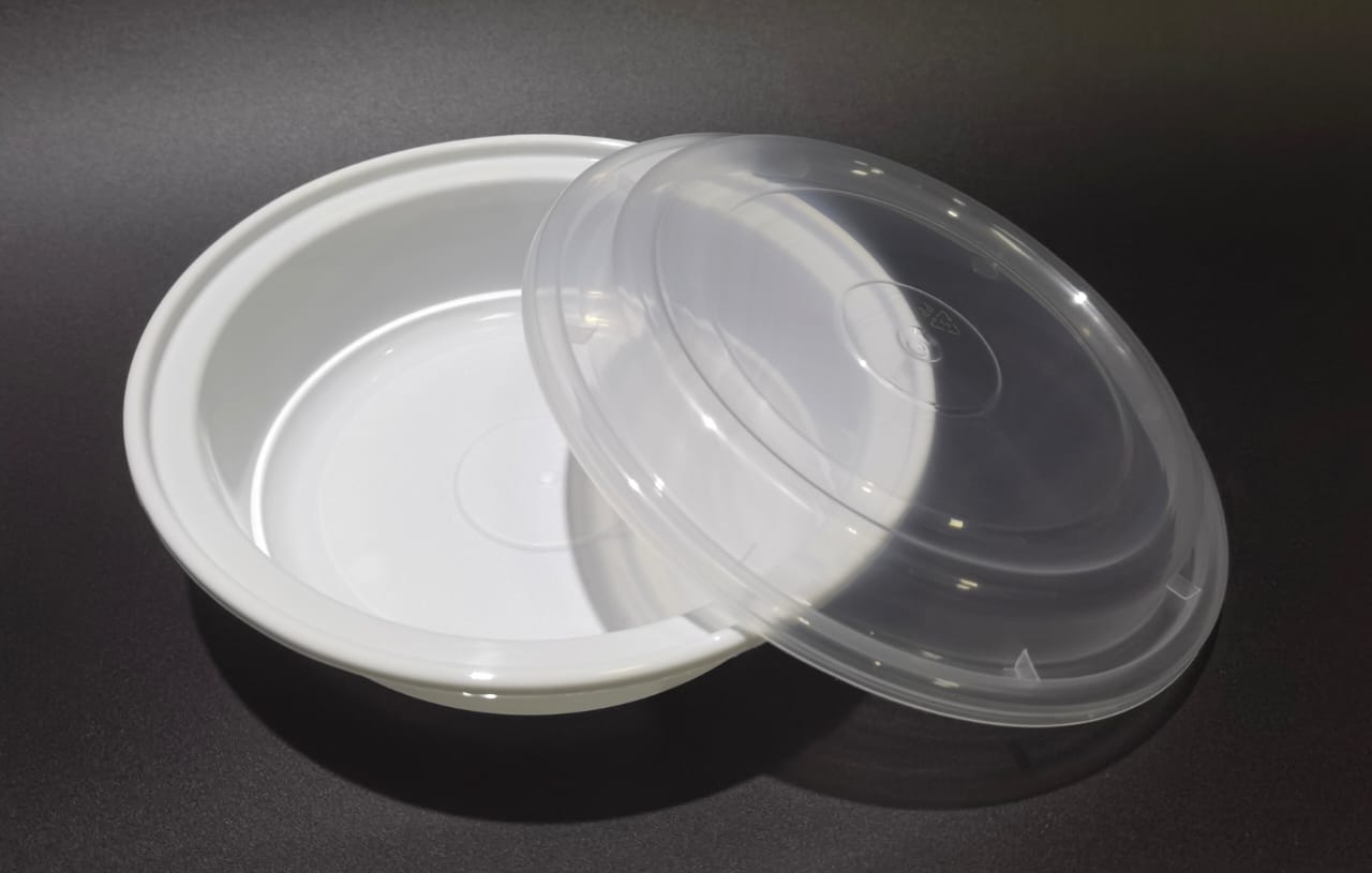 Microwavable Container Round Combo, 7'', 150 sets, 24 oz, #Koality, #White, #RK24 (Heavy Duty)