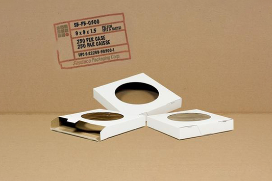 Pie Box WIith Window,  9 x 9 x 1.5,  250pcs