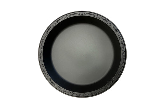 Pebble Plate 9'' Black,  1-Compartment, 400pcs, #PP091-BK