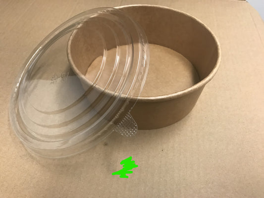 Kraft Paper Bowl, 38 oz, 300 pcs, 1100 ml  (Code:SB-5)  (Lids:SB-5-LD) #Koality