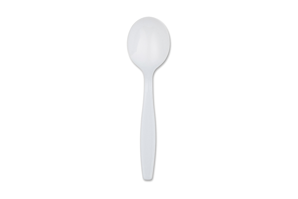 Plastic Soup Spoons, 1000pcs, #White, #Heavy #Unwrapped, #DC-45S, #S601
