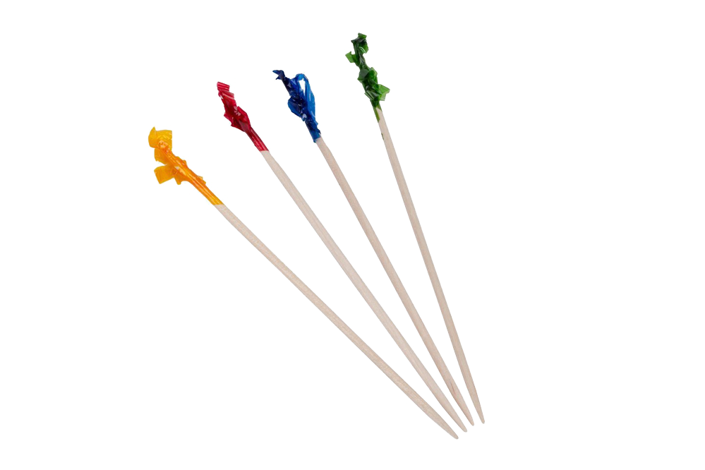 Toothpicks 4'' , Frilled Loose #1000 pcs #Hy Stix, 80-170C, **Open Box**
