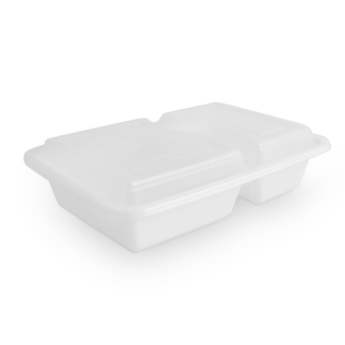Microw Container Rect Combo, 9'', #39 oz, 3-Comp, 150sets ,#White, #KY-339W (Regular)