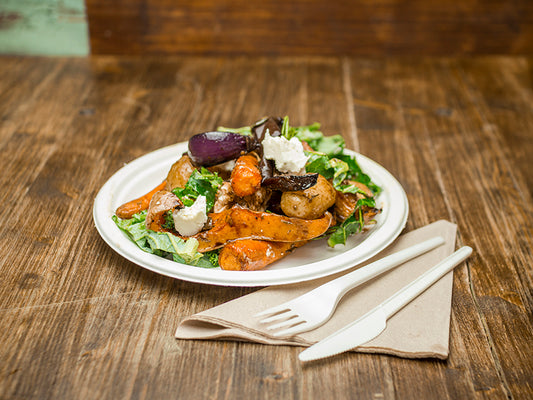 Sugarcane Round Plate, 8.75-9" , 500 pcs, #YPL09, #EM-900P