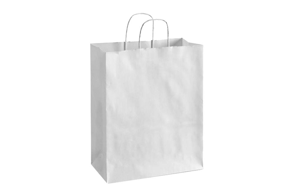 Paper Shopping Bags with handle, WHITE, 10x5x13 250 pcs